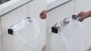 FECA E41 Stainless Steel Garbage Bag Holder | Wall-Mounted Waste Bag Rack | Easy Storage & Hygiene Solution