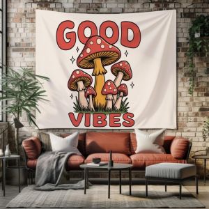 VIKAMA Hoa Nấm Bohemian Ảo Giác Mục Vụ Tường Thảm Thẩm Mỹ Phòng Khách Phòng Ngủ Vườn Trang Trí Nhà Polyester