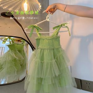 Summer Girls Strap Skirt Korean Style Super Fairy Childrens Western Style Wizard of Oz Formal Dress Baby Mesh Princess Dress