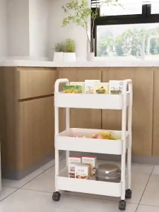 MONI ชั้นเก็บของมีล้อ 3ชั้น4ชั้น5ชั้น วางของ ชั้นวางของพลาสติก ชั้นวางมินิ รถเข็นของ รถเข็นอาหาร ชั้นวางของถูกๆ เคลื่อนย้ายสะดวก