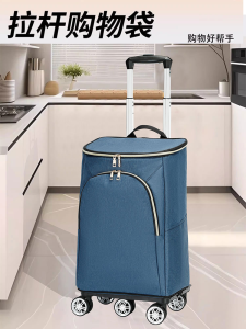 Portable Folding Oxford Cloth Shopping Cart Lightweight ness Preservation Vegetable Buying Small Pulling Hand Trolley