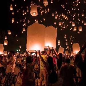 1pcs Flying Wishing Lamp Chinese Lantern Sky Lanterns Kongming Lanterns CNY Flame retardant paper