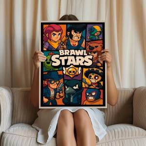 Anime Game Brawl Stars Movie Sticky Posters Retro Kraft Paper Sticker DIY Room Bar Cafe Aesthetic Art Wall Painting
