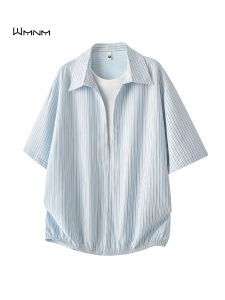 WMNM | Elegant Half-Open Collar Ice Silk Mens Shirt