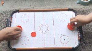 Mini Air Hockey Toy 27 Inches With Electric Fan Battery Operated Tabletop Hockey Table Set For Kids