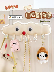 ตัวติดผนังรูปเมฆน่ารักสำหรับตู้เสื้อผ้าห้องนิสิต ไม่ต้องเจาะฝา ตัวติดประตูหลัง ชั้นวางของ จัดระเบียบกระเป๋าและกุญแจ