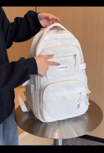 ZGEN20 "K" New Trendy and Fashionable Student Large Capacity Backpack Korean Version Solid Color