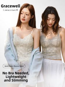 GRACEWELL | No-Bra High-Elastic Breathable Small-Chest Gathering Lace Camisole Vest