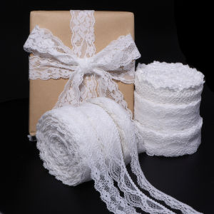 5yards 1.5-3.2cm Wide Hollow White Lace Ribbon Fabric Trimming Christmas Wedding DIY Apparel Sewing Lace Tape