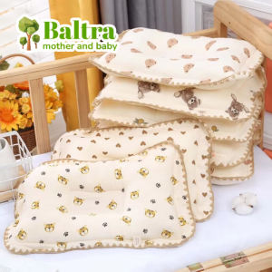 Baltra Soft Cotton Gauze Baby Pillow Breathable Newborn Concave Head Neck Support Pillow Cushion For 0-36 Months Baby