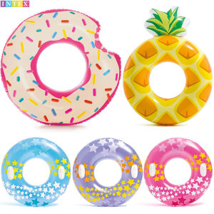 INTEX Thickened Inflatable Swimming Ring for Adults Beach Pool Water Bubble Floating Life Jacket Sport Fitness Swimming Equipment