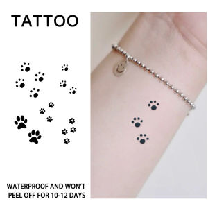 1Pc Small Animal Paw Prints Waterproof Temporary Tattoo Stickers Long-lasting Waterproof for One to Two Weeks For Women.