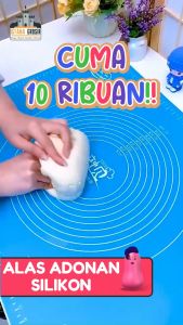 (PAKET HEMAT) Alas Adonan Talenan Silikon + Rolling Pin / Tatakan Kue Tepung Roti Anti Lengket / Baking Mat Silicone Pizza Dough