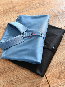 เสื้อโปโลแขนสั้นผู้ชายฤดูร้อน ผ้าฝ้ายผสมโพลีเอสเตอร์ ระบายอากาศได้ดี สวมใส่สบาย ทรงพอดีตัว ทรงพื้นฐาน