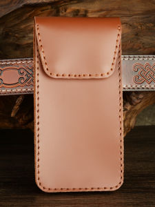 Top Layer Cowhide Leather Mens Waist Bag Vertical Style Wear Belt Genuine Leather Hip Bag Suitable for Huawei MateX2 Foldable Screen Phone