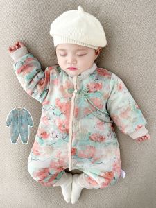 Thickened Cotton Baby Romper Suit Winter Outwear Warm Clothes New Chinese Style for Baby Boys And Girls Six Months to Two Years Old