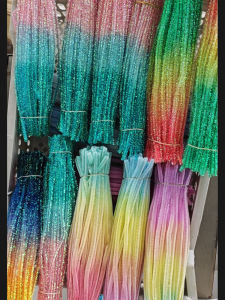 Colorful Glitter Twisted Sticks DIY Handmade Bouquet Children Creative Crafts Hair Root Gradient Color Series Gold Onion Series