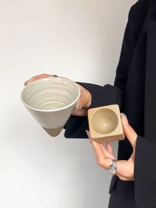 Cone Stoneware Tea Coffee Mug Ceramic Gaya Jepang / Gelas Cangkir Kopi Kerucut Keramik Kecil Hadiah Dekorasi Restoran Premium
