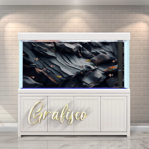 Stiker Background Aquarium Vinyl Premium Tahan Air - Batu (BT)