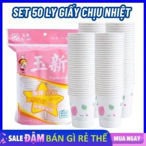 SET 50 Ly Giấy Uống Nườc Dùng 1 Lần Chịu Nhiệt 6.5oz~192ml - Lốc 50 Cốc Giấy - cốc uống nước văn phòng sự kiện dùng một lần thân thiện với môi trường