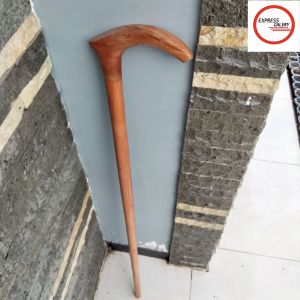 tongkat jalan kayu nagasari motif pipih natural C18
