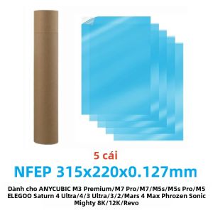 5 Chiếc 10 Inch NFEP Phim 315x220x0.127mm PFA Cho ANYCUBIC Photon M3 Premium Phrozen Sonic Mighty 8K 12K Revo 3D Máy In Phần