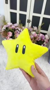 Bandai | Super Mario Plush Doll Super Star Spiny Shell Fire Flower Ice Flower Soft Stuffed Toys Anime Game Figure Collectible Decor Gifts