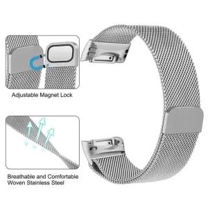 Milanese Strap for Fitbit Charge 6 Watch Band Replacement Metal Loop Wristband for Fitbit Charge 5 Breathable Bracelet Accessory