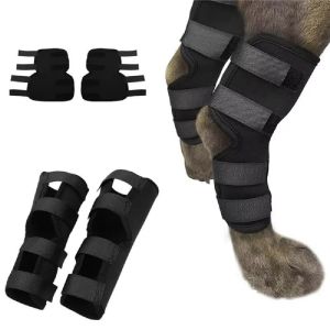 Lovinland Pet Adjustable Dog Knee Brace Pad Bandages Rear Leg Hock Joint Compression Wrap Supportive Brace for Weak Back Legs Joint Discomfort Hind Leg Support for Senior