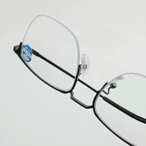 A-G Japan High Quality Progressive and Photochromic Lens Eyeglasses Anti Radiation Steel Frame Square Anti Blue Ray Double Vista Multifocal Near and Far Reading Glasses for Men with Grade G587