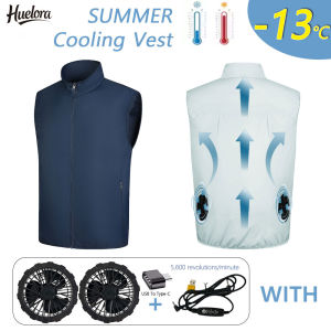 Summer Cooling Vest Mens Fan Jacket USB Air Conditioning Refrigeration Clothes High Temperature Work Sleeveless Fishing Vest
