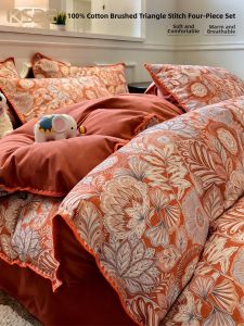 Kiss Dear | Luxurious High-end Red Wedding Bed 4-Piece Set