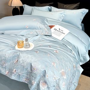 Luxury Cotton Long-staple Bedding Set 4PCs Purple