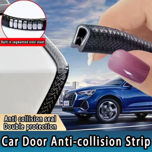 Car Door Edge Scratch Protector Strip 5 Meter Universal Car Door Rubber Seal Strip Anti Scratch Collision Strip With Steel Car-styling Decoration Protector 车门边缘防刮条