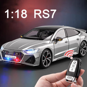1:18 Metal RS7 A6L Cars Miniature Models Toys with Light Music Wheel Shock Absorption Vehicles Model for Boys Decoration Gifts