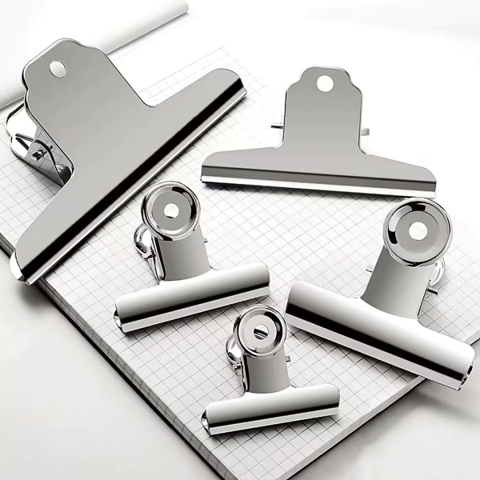 Kẹp giấy tài liệu ngải inox 75 - 100 - 120 - 145mm lò xo siêu bền cao cấp -AENEA
