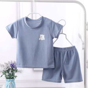 Ice Silk Summer Kids Short Sleeve T-shirt and Shorts Set