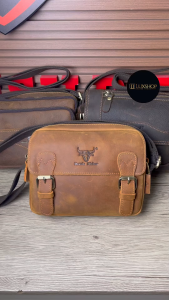 Rush Rider Full Cow Leather Sling Bag Men Shoulder Bag Cross Body Messenger Leather Bag