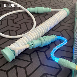 WAYi Customizable RGB Seven-Color Slow Gradient Keyboard Data Cable Vertical Three Segments Glowing Keyboard Line Computer Peripheral