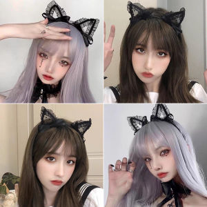 เครื่องประดับผมแบบผ้าตาข่ายลูกไม้สไตล์วินเทจ มงกุฎหูแมว มงกุฎทรงหัว ประดับผมแบบผูกโบว์ สำหรับงานปาร์ตี้วันคริสต์มาส