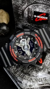 Casio G-Shock นาฬิกาข้อมือผู้ชาย สายเรซิ่น รุ่น GA-110GA-110HRGA-110HR-1GA-110HR-1A (CMG) - สีดํา