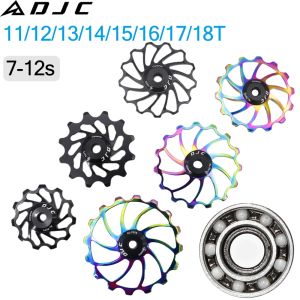 DJC Bike Pulley Wheel Ceramic Bearing Oilslick 11T 12T 13T 14T 16T for MTB Road Bike Derailleur Guide Wheel for Shimano Sram 8/9/10/11 Speed