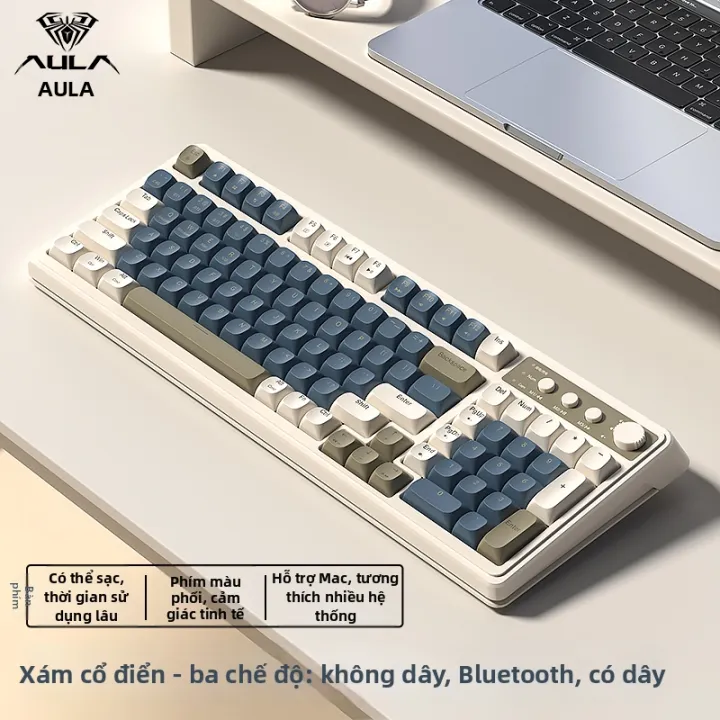 AULA | Mechanical Feel Wireless Bluetooth Keyboard for Laptop Gaming and Office