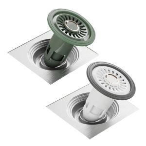 BUY 1 TAKE 1 Shower Floor Drain Backflow Bath Shower Floor Strainer Cover Plug Trap ABS Anti-odor Sink Bathroom Water Drain Filter Deodorant-KC143