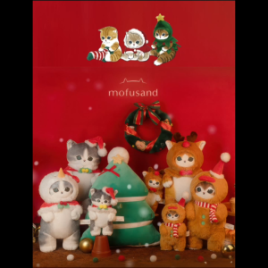 Mofusand Snowman Elk Reindeer Christmas Costume Outfit Stuffed Toys and Keychains 20cm 30cm height