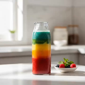 Bình Thủy Tinh Dáng Vuông 350ml Đựng Nước Ép Sinh Tố Decor Sang Trọng Cao Cấp