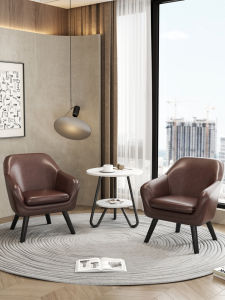 Modern Leisure Sofa Bed for Balcony Office Comfortable Single Person Small Apartment Hotel Leather Couch Simple Assembly Required