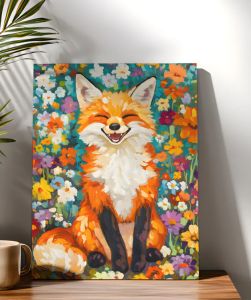 Acrylic Paint By Numbers Abstract Smiling Fox Painting By Numbers on Canvas Coloring By Number for Adults Paint Digital Art