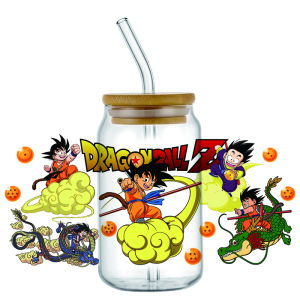 Bandai | Hotsale Dragon Ball Super Popular Anime 16oz UV DTF 3D Transfer Cartoon Sticker Wrap Decals For Glass Can Cup Craft DIY Creative