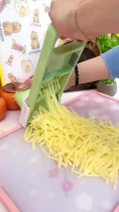 6-in-1 Stainless Vegetable Cutter 6 Blades Vegetable Chopper Multifunction Slicer Garlic Crusher Indoor